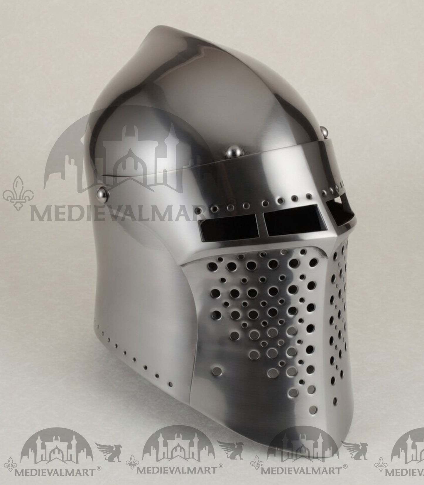 MEDIEVALMART Medieval Forged Steel Alexander (ROA 1332) Full Size War Helmet