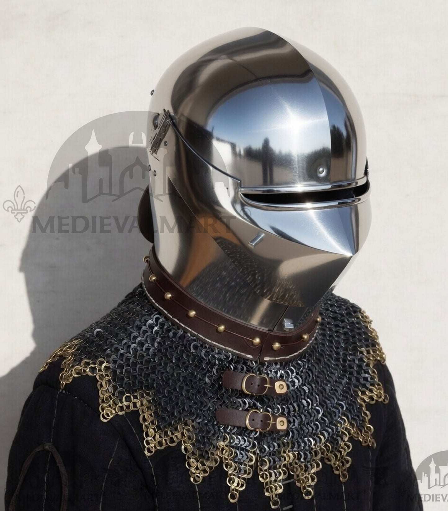 MEDIEVALMART XV Century Italian King Guard Houndskull Combat Bascinet Helmet
