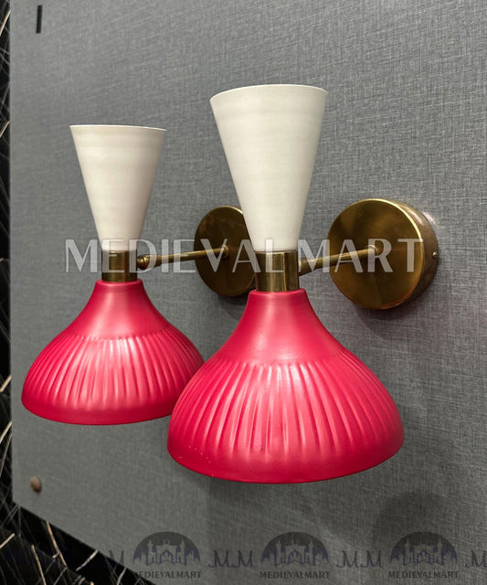 MEDIEVALMART Handmade Raw Brass Wall Sconce: Modern Italian Bedside Lamp