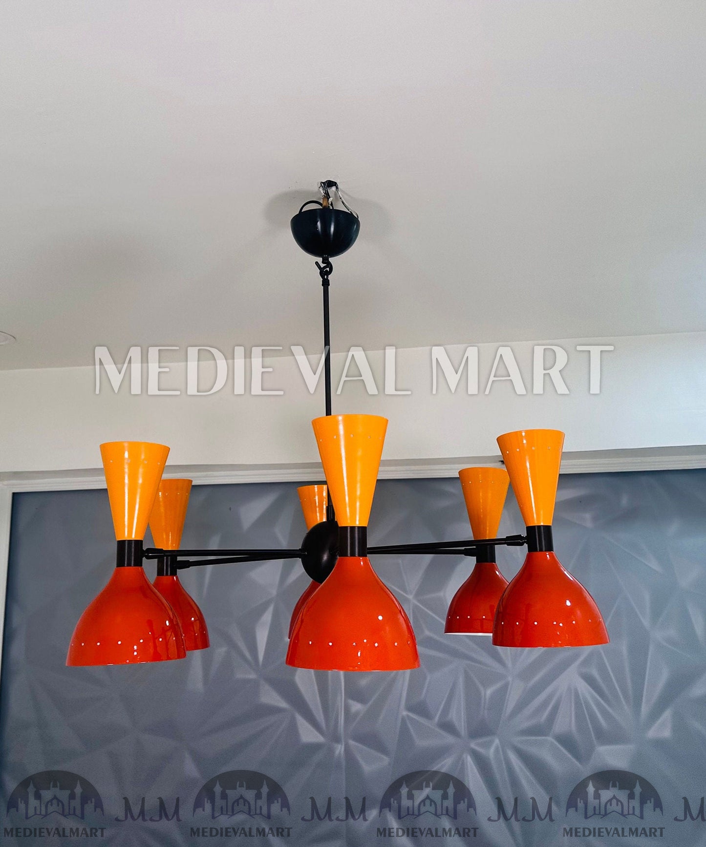 MEDIEVALMART Modern Handcrafted Brass Sputnik Chandelier Mid Century Modern Light Fixture