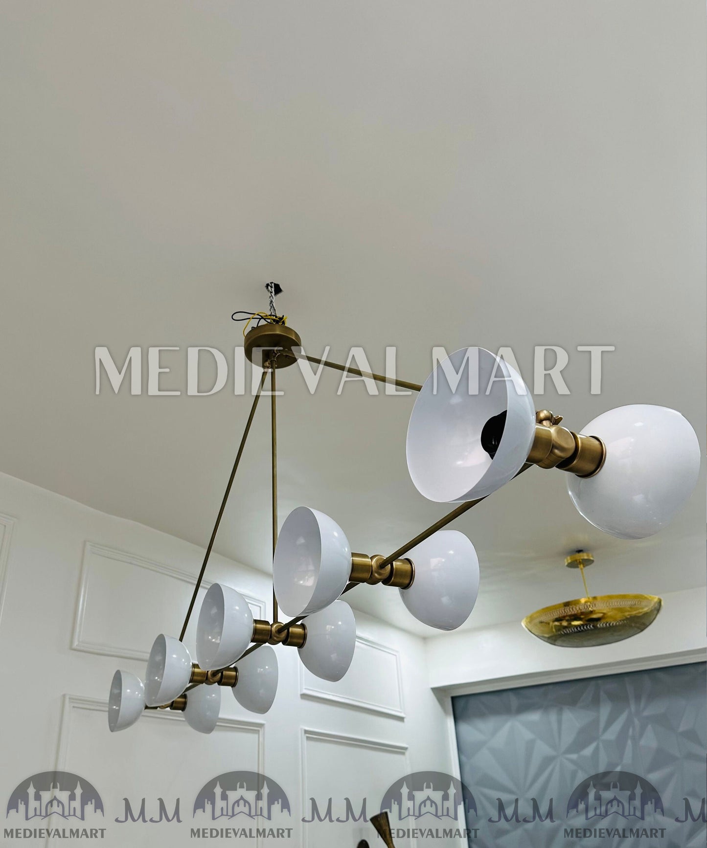 MEDIEVALMART Handcrafted Brass Sputnik Chandelier | Mid-Century Modern Light Fixture