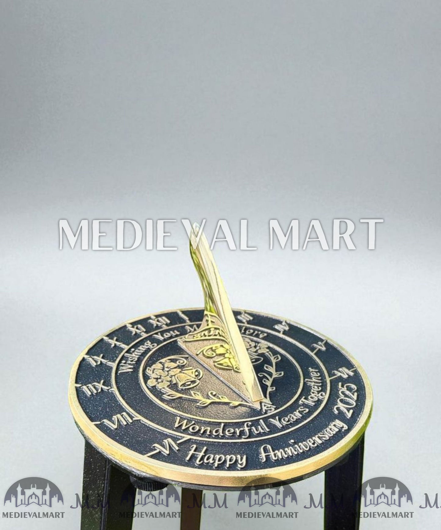 MEDIEVALMART "Wonderful Years" Happy Anniversary Sundial Clock Best Gift For Anniversary Day