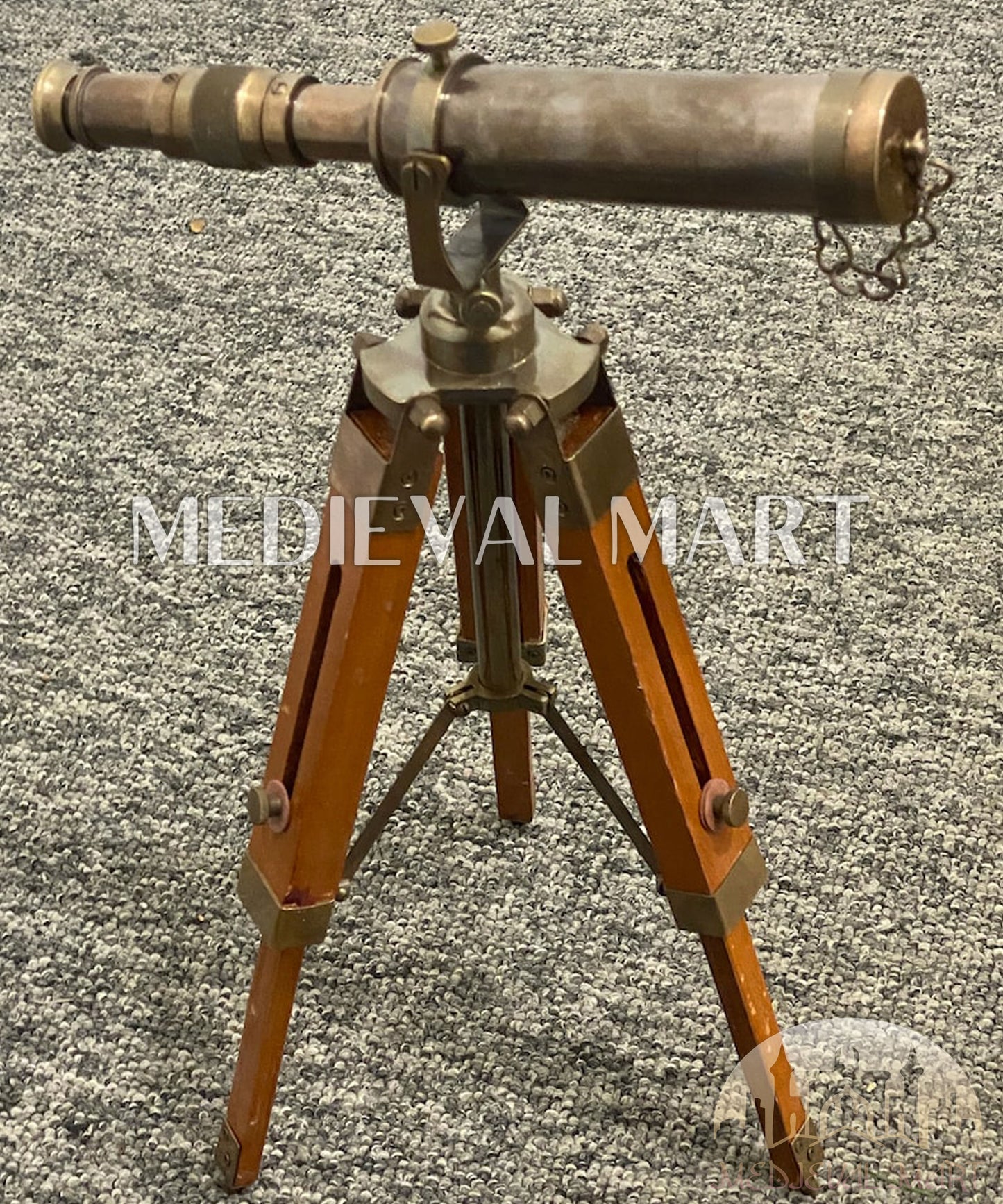 MEDIEVALMART Nautical Handmade Antique Telescope With Brass Tripod Telescope Gift for Dad