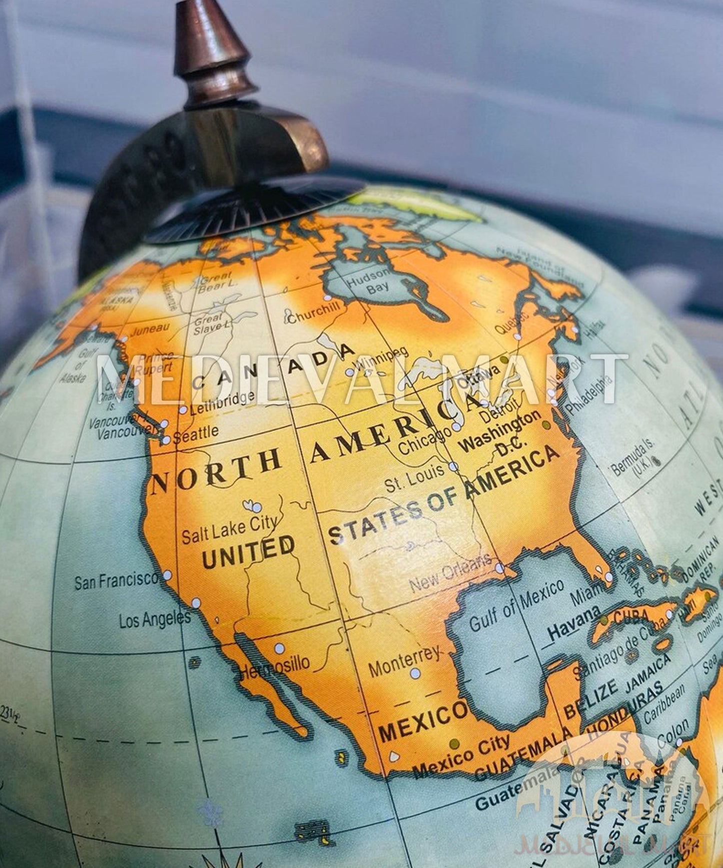 MEDIEVALMART Antique Decorative Table Authentic World Globe Revolving World Map  | Christmas Gifts, Gift for Dad, Gift for Mom