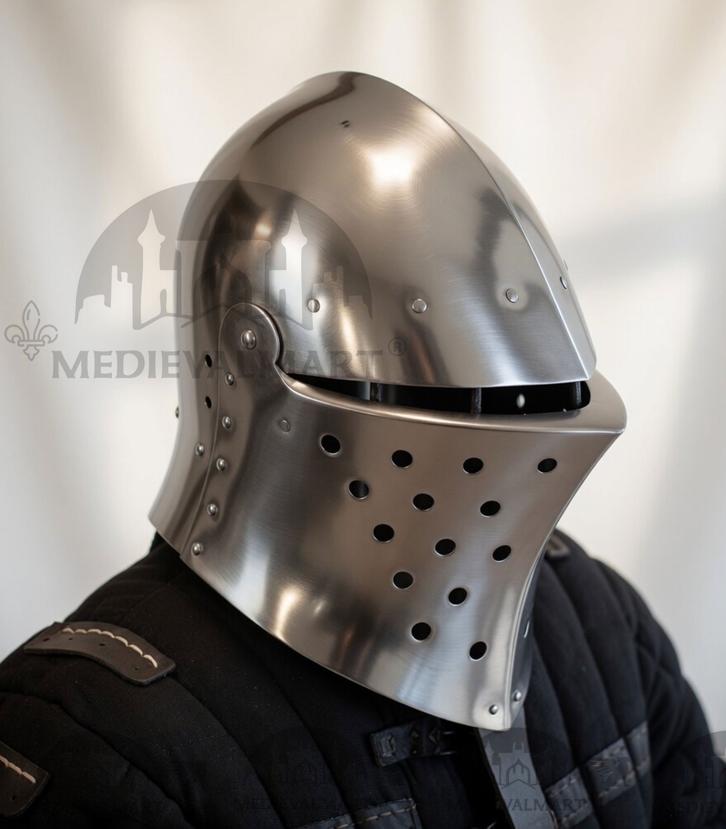 MEDIEVALMART 14th-Century Gothic European knight Modern Fighting Samson Helmet for IMCF