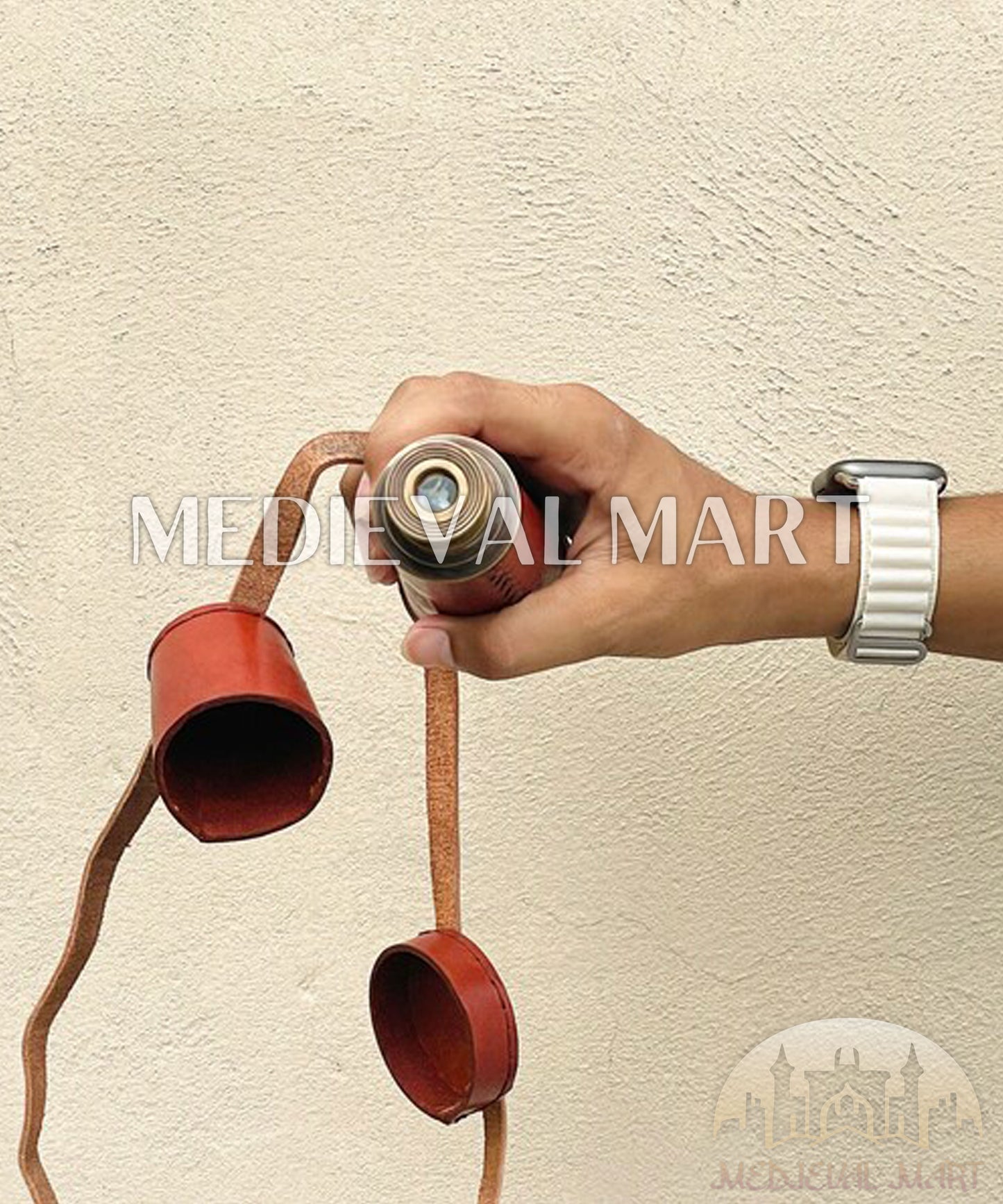 MEDIEVALMART 50X Antique Brass Spyglass – 18″ Working Handheld Telescope for Nautical Decor