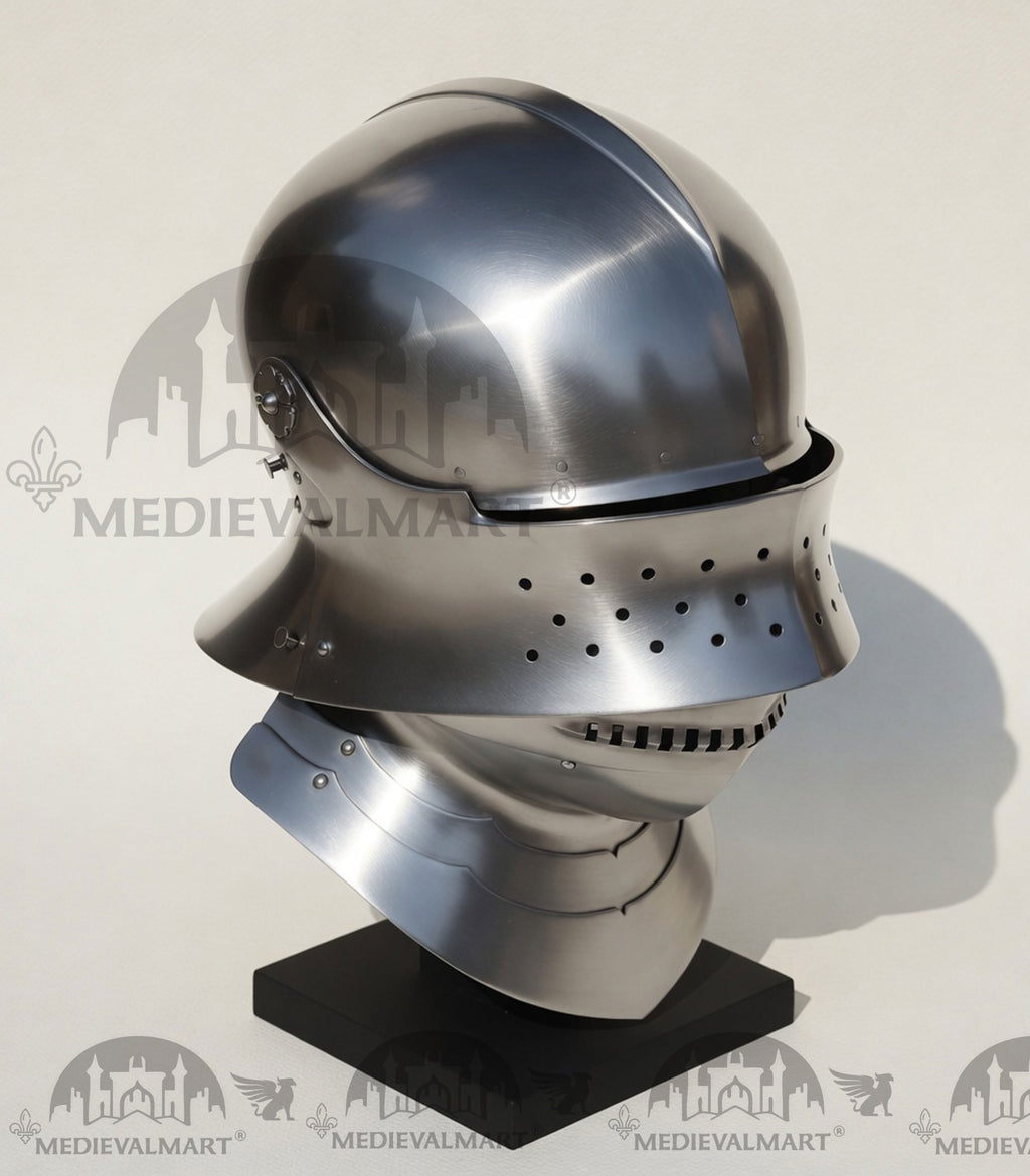 MEDIEVALMART Great Bascinet Helmet Medieval Knight Armor Helmet for Reenactment LARP Cosplay