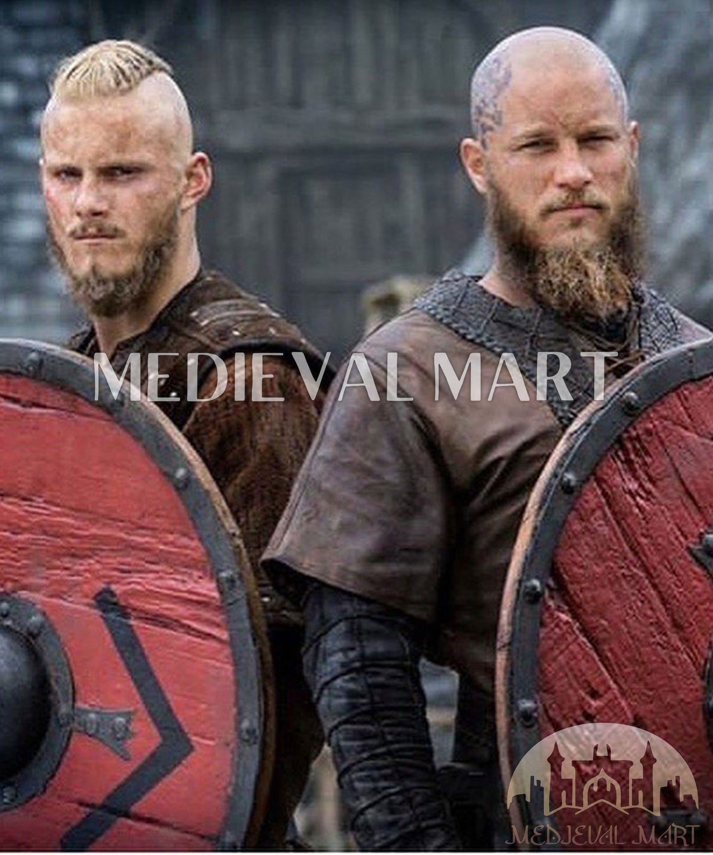 MEDIEVALMART Iconic Viking's Bjorn Ironside Warrior  Battle’s Viking Wooden Shield | Gifts For Dad