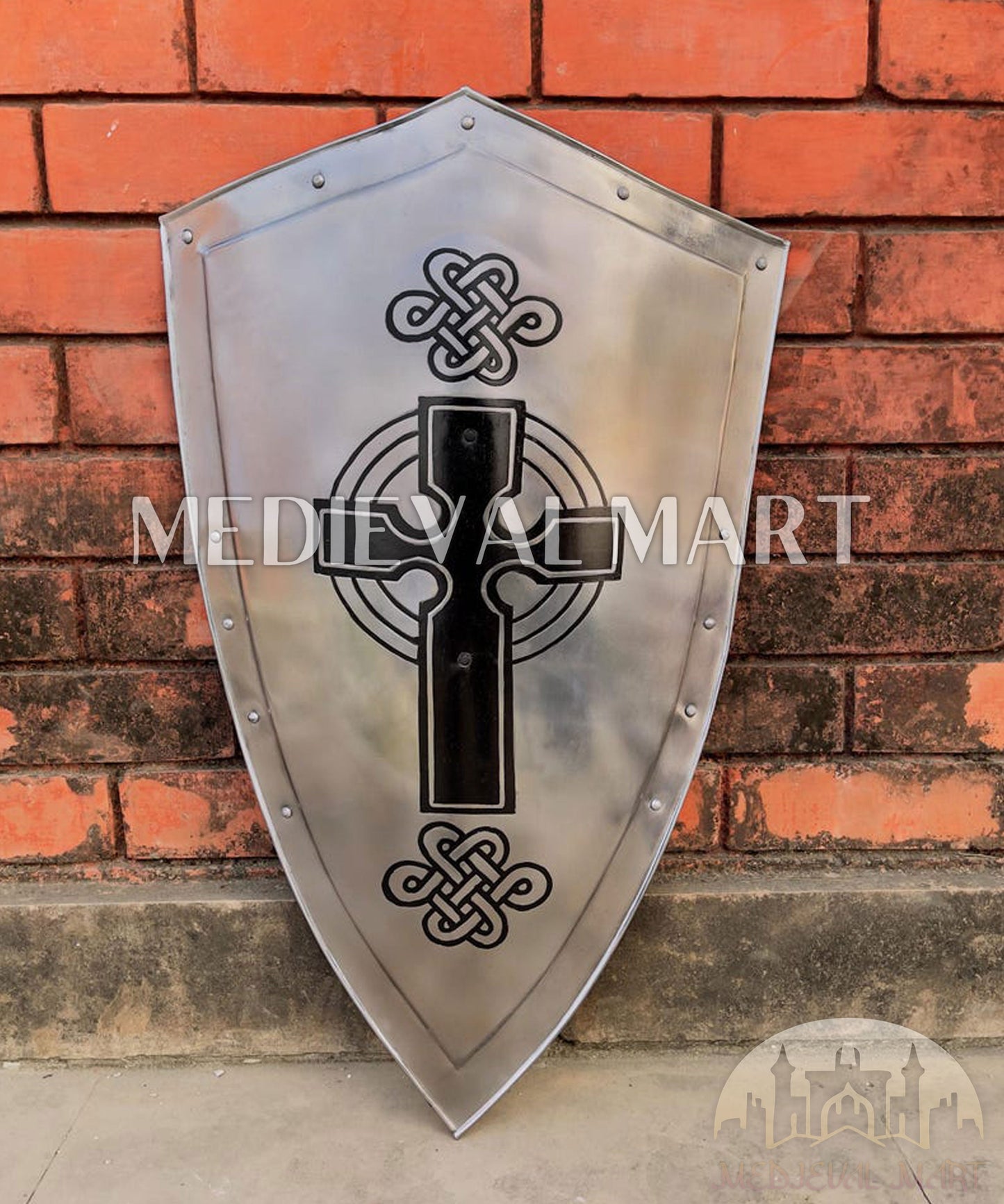 MEDIEVALMART Medieval Crusader Knight Templar Celtic Black Cross Shield | Gift for Halloween Day