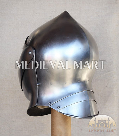 MEDIEVALMART European Gothic Sallet Helmet XV Century Christian Knighthood LARP; SCA