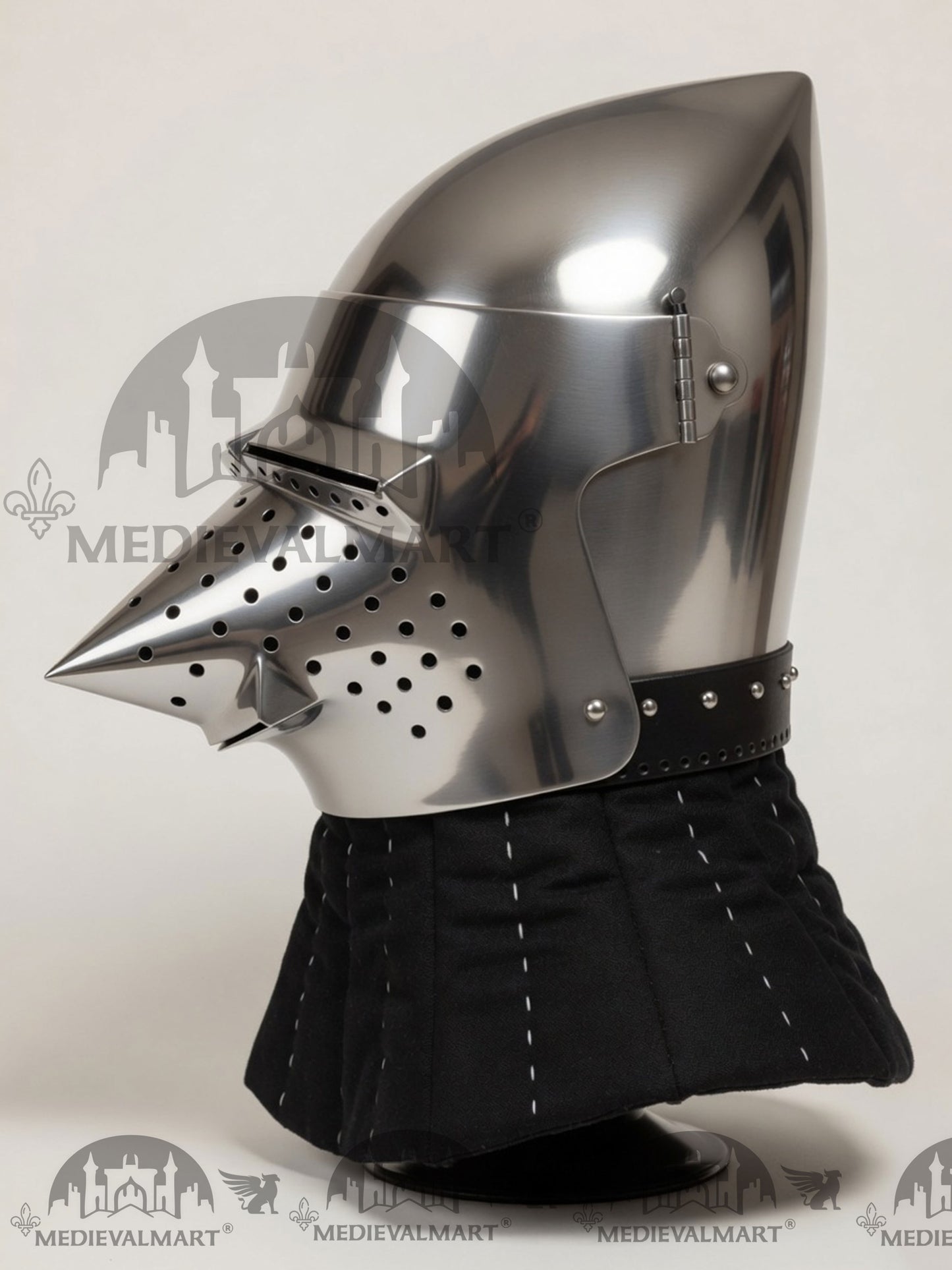 MEDIEVALMART Medieval Pig-Face Bascinet Helmet / Medieval Milan hound skull Bascinet helmet / Reenactment Helmet