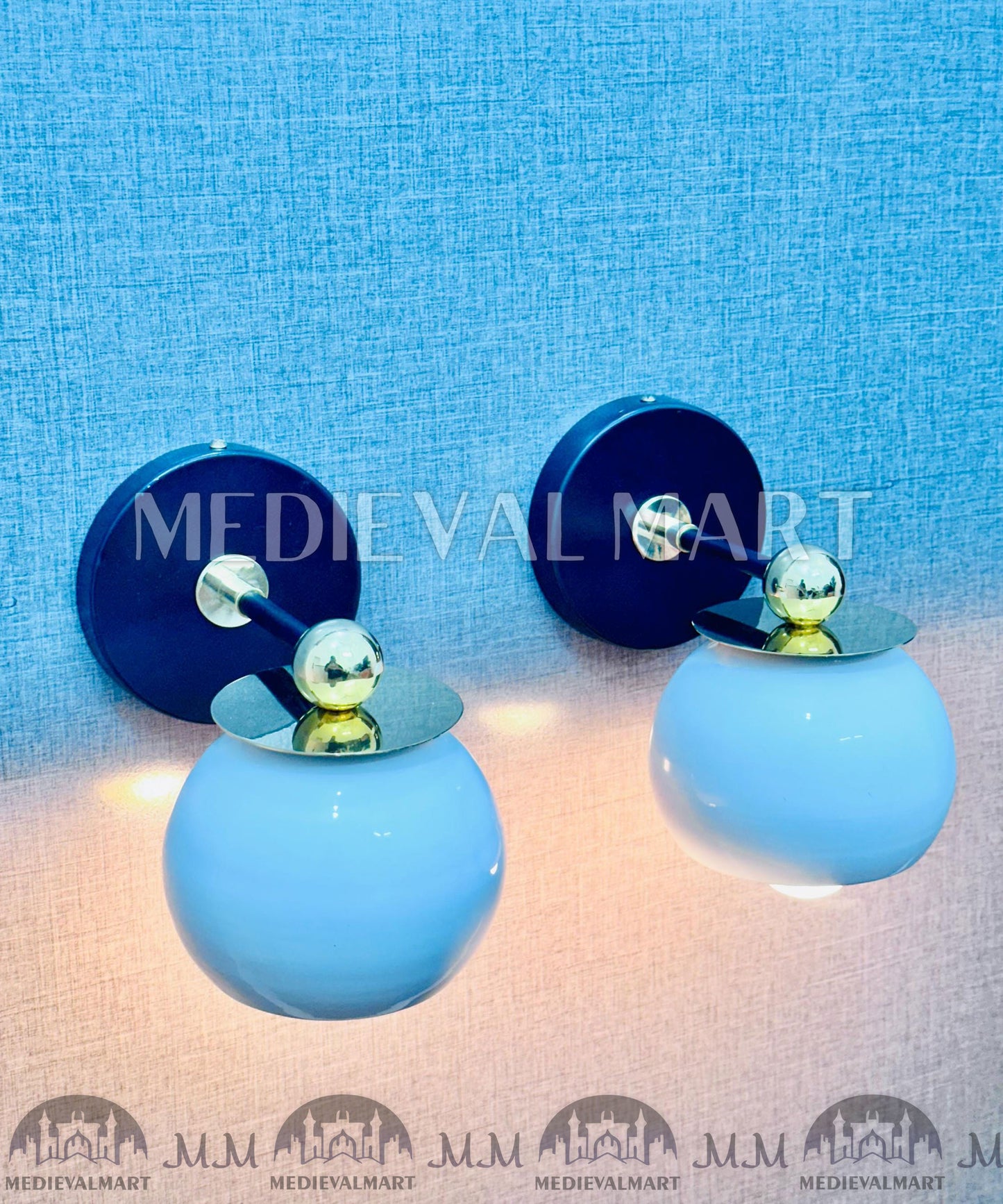 MEDIEVALMART Handmade Mid Century Modern Brass Wall Sconce: Customizable Lighting