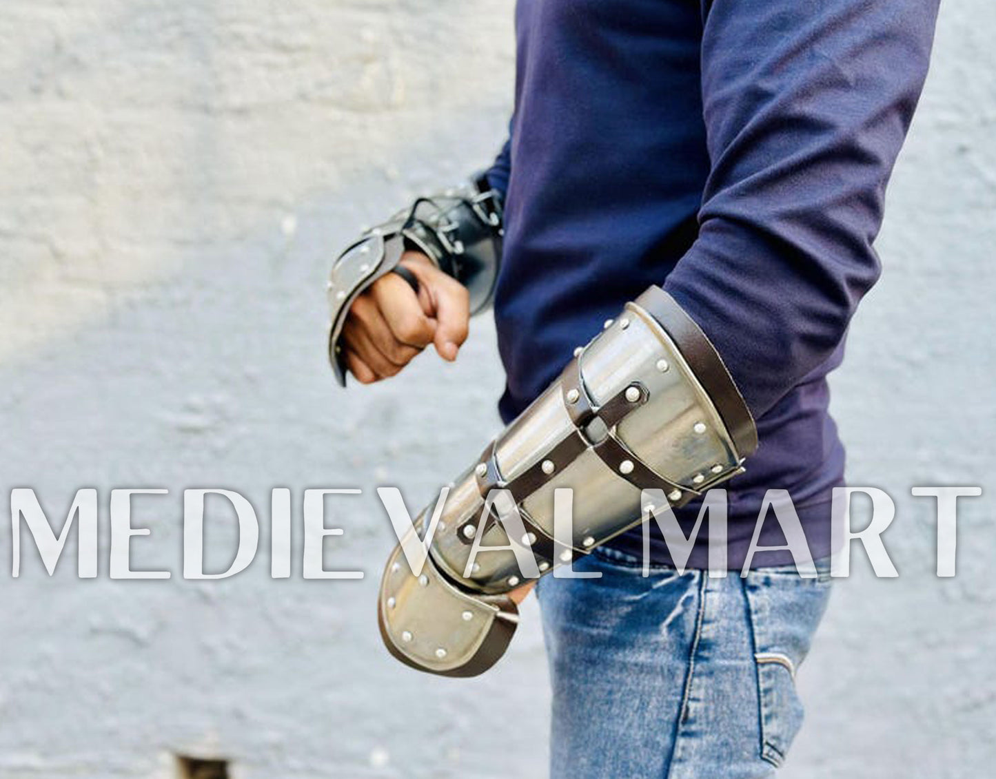 MEDIEVALMART Medieval Arm Witcher Steel Bracers Armor - LARP Armor