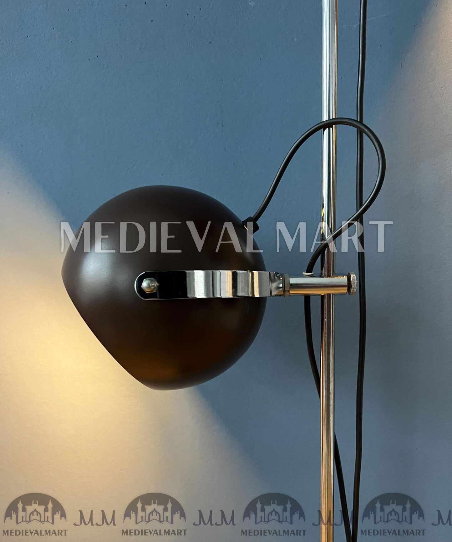MEDIEVALMART Vintage Brown Mid Century Space Age Eyeball Floor Lamp