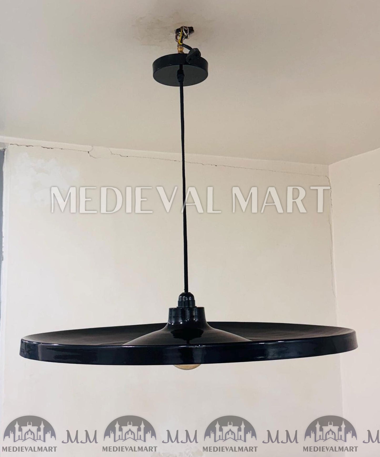 MEDIEVALMART Mid Century Modern Metal Pendant Light | Painted Shade Chandelier Light Fixture