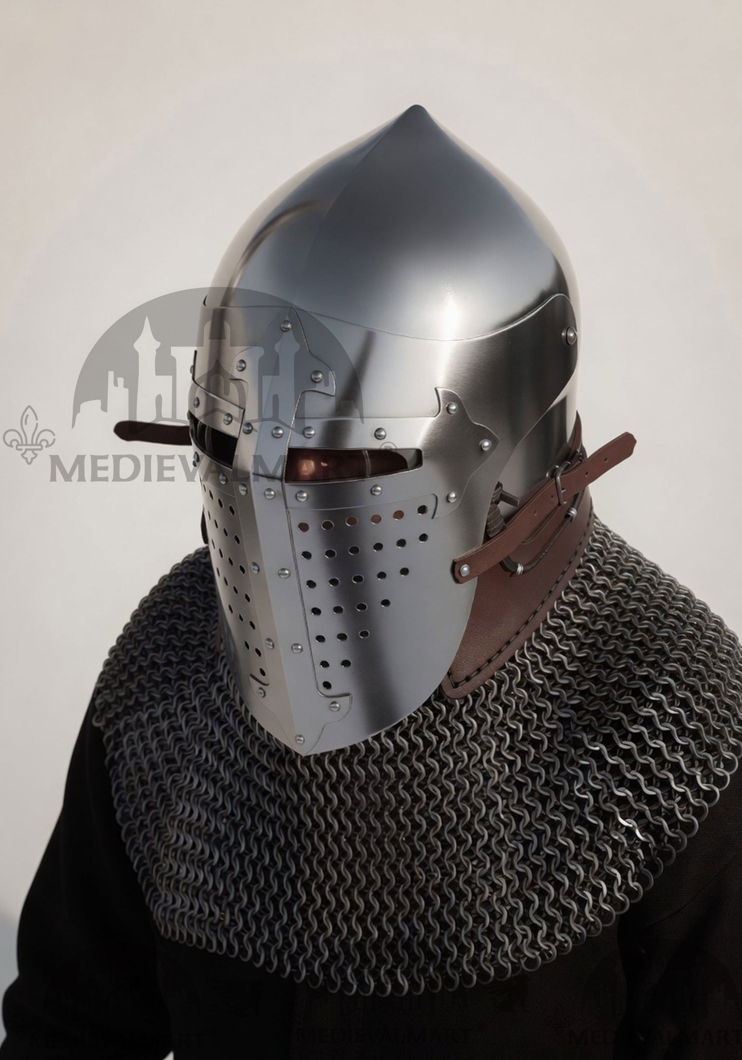 MEDIEVALMART 4th-Century Ancient Romance of Alexander Helmet with chainmail