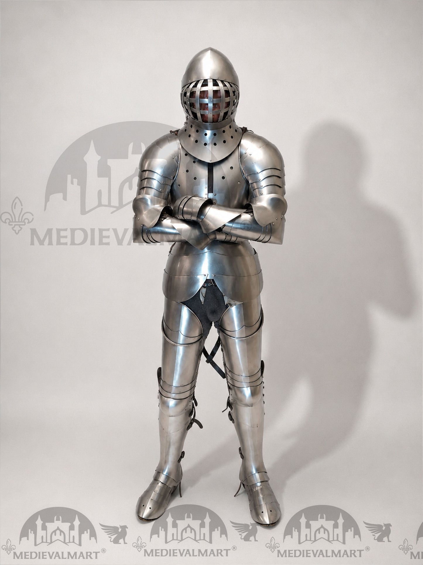 MEDIEVALMART 1400s Medieval Tournament Knight Parade High Gothic Plate Armor W/H Kolbenturnier Bacinet