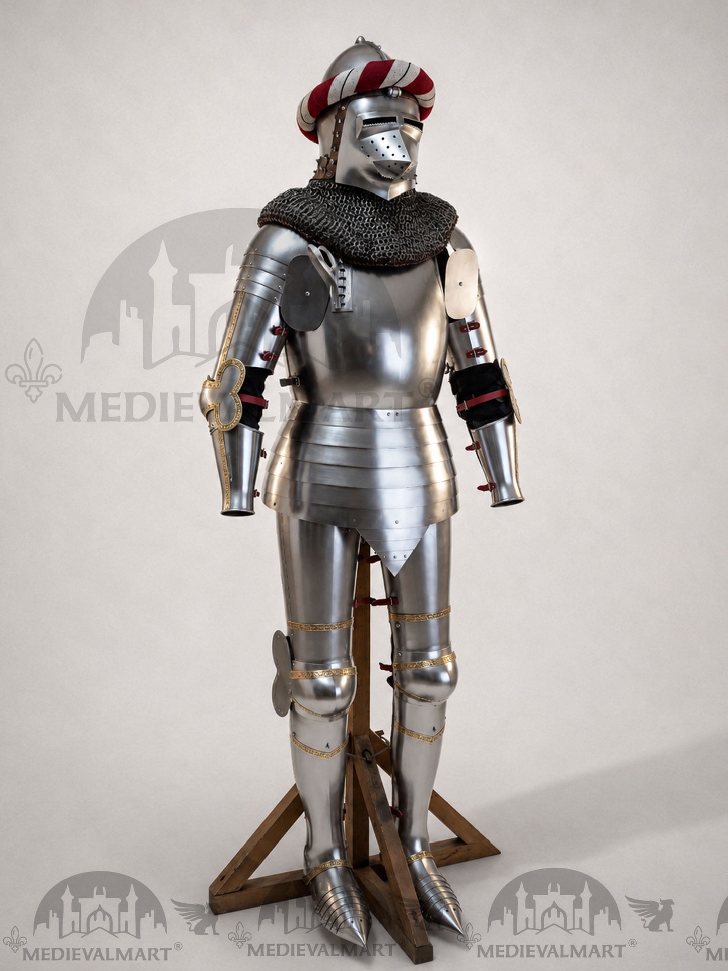 MEDIEVALMART Francis Authentic Medieval Full set of Armor W/H Hundshughel Bacient