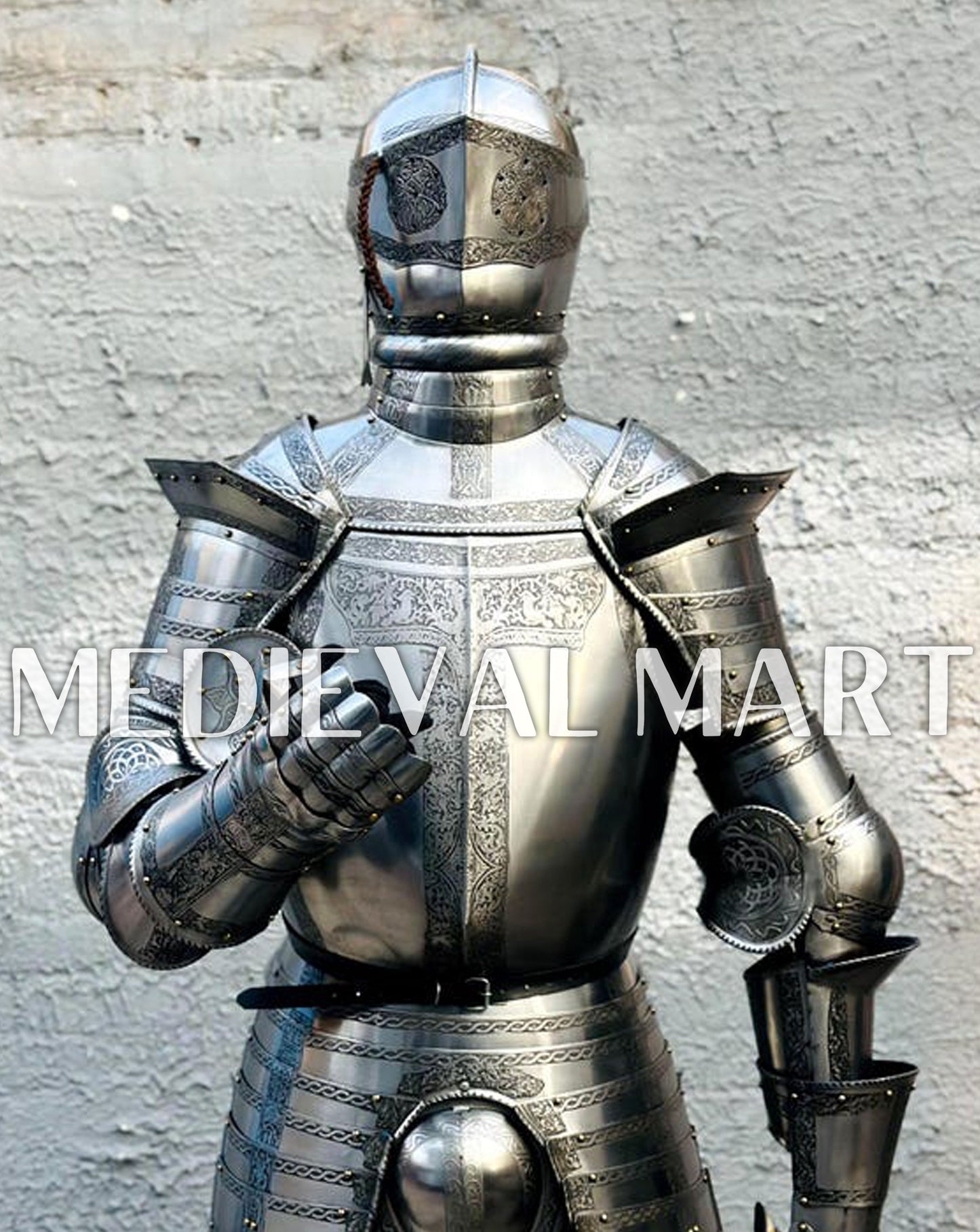 MEDIEVALMART Medieval Etched European Full Body Armor Suit
