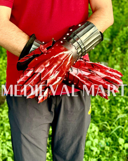 MEDIEVALMART LOTR Witcher Sauron-Inspired Iron Man Gauntlet Edition - Fantasy Gloves Armor