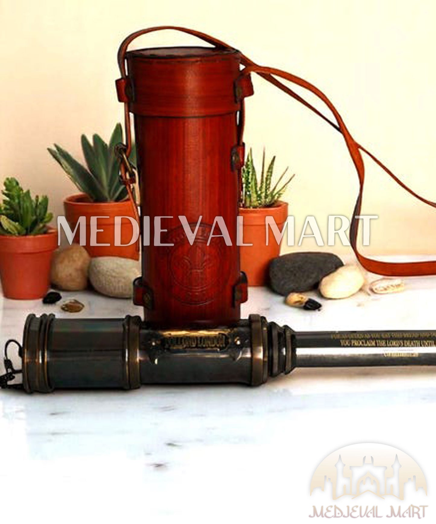 MEDIEVALMART Nautical Antique Brass Custom Telescope With Box Gift for Mom
