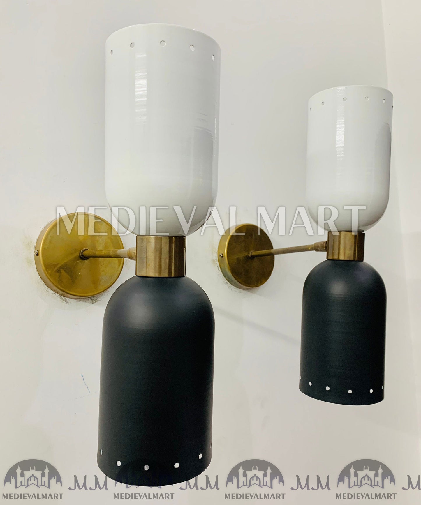 MEDIEVALMART Handmade Mid Century Modern Brass Wall Sconce: Italian Diablo Light Fixture