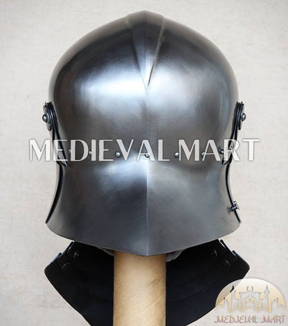 MEDIEVALMART 15 Century German Knight Closed Medieval Sallet Helmet With Neck Armor