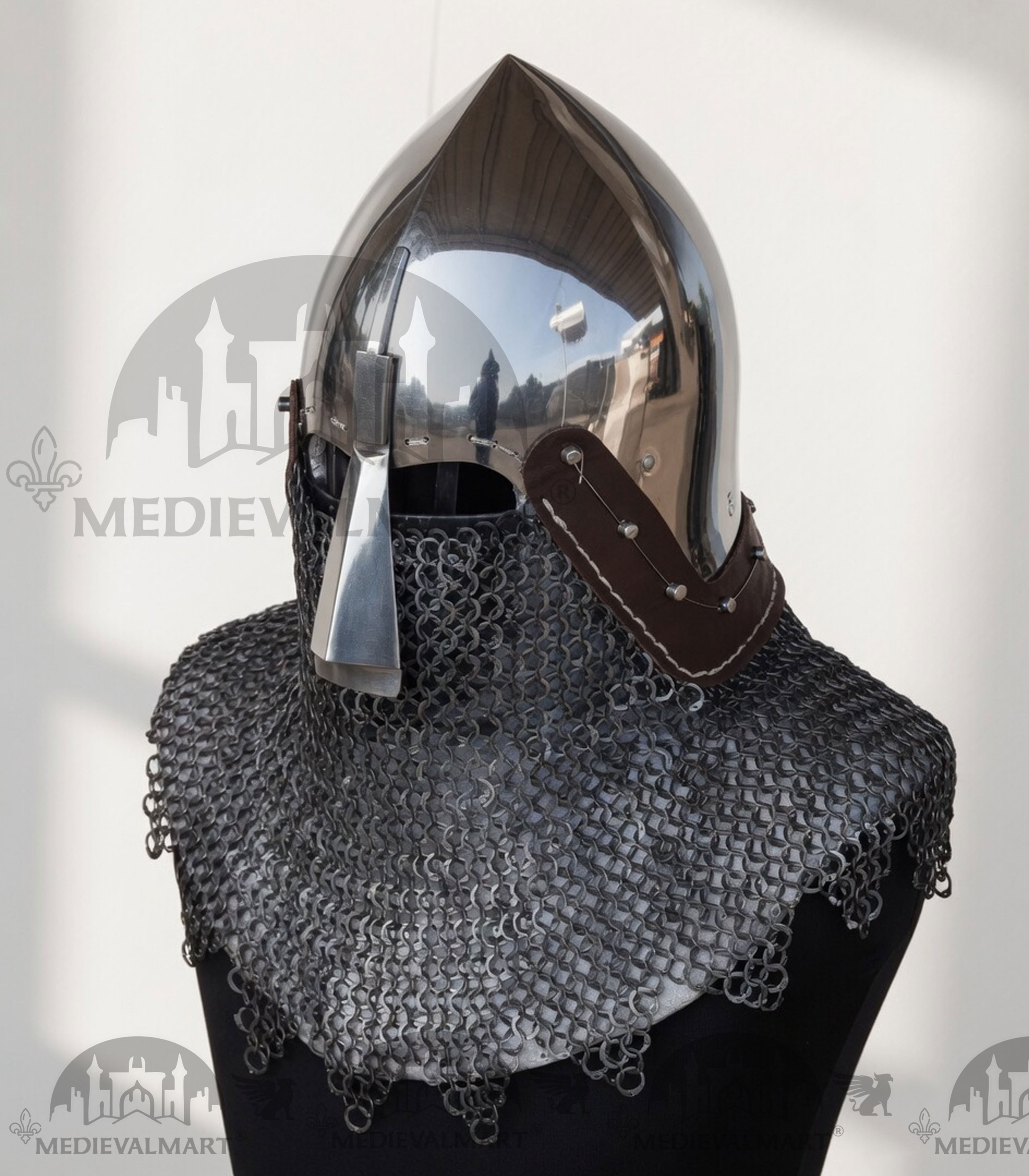 MEDIEVALMART IX Century European Nasal Bascinet Helmet for HMB; SCA; Buhurt
