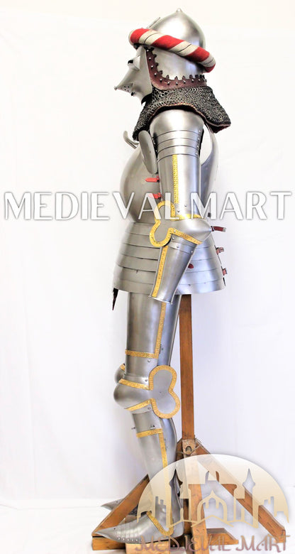 MEDIEVALMART Francis Authentic Medieval Full set of Armor W/H Hundshughel Bacient