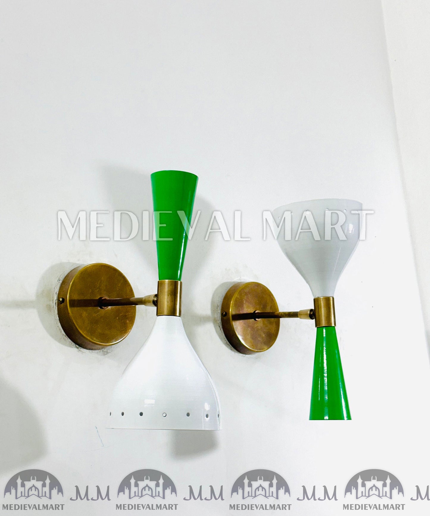 MEDIEVALMART Handmade Brass Wall Sconce Pair Italian Diabolo Wall Sconce Light Fixture