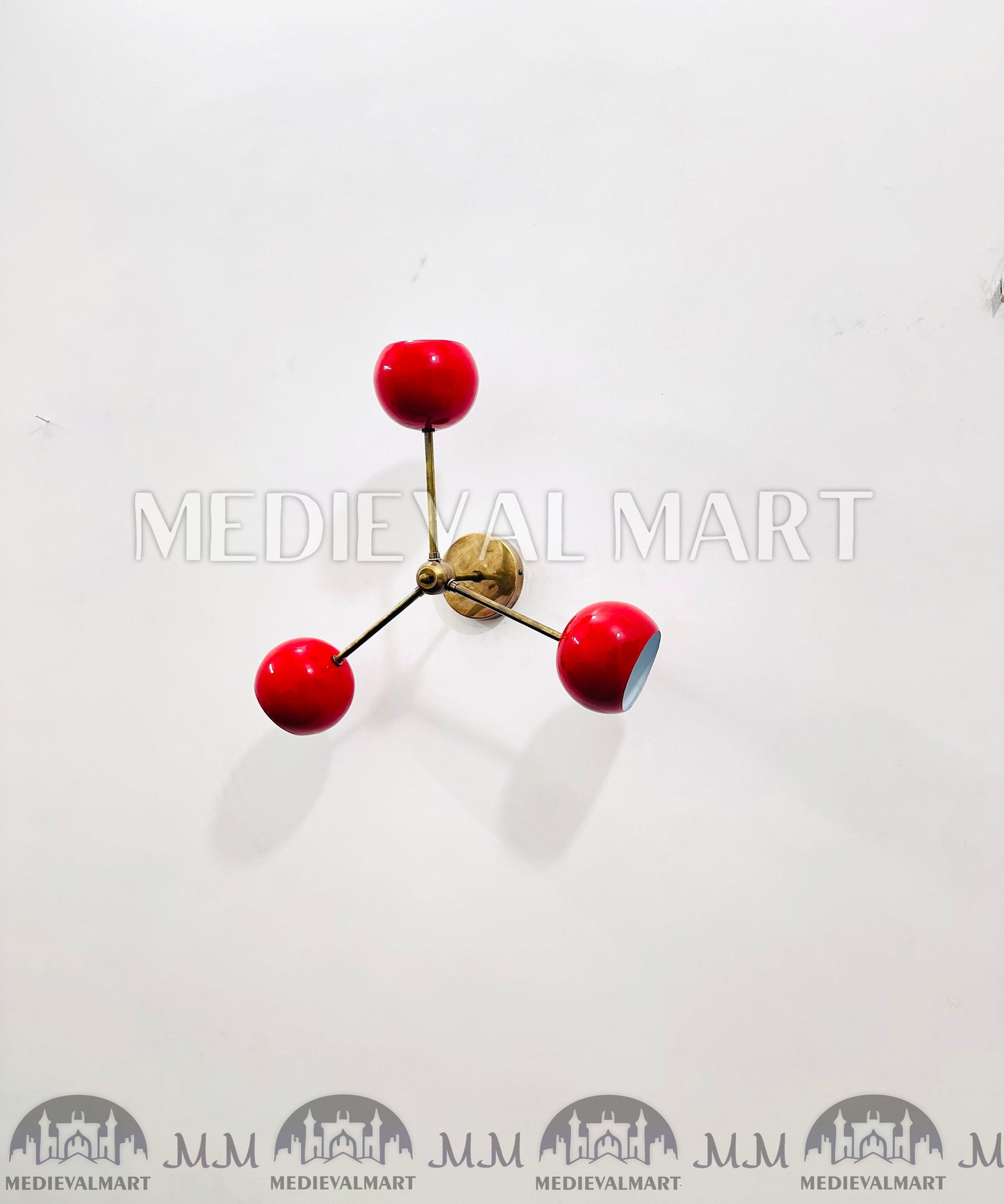 MEDIEVALMART Handmade Metal Brass Wall Sconce: Multicolour Triangle Lamp, Home Decor