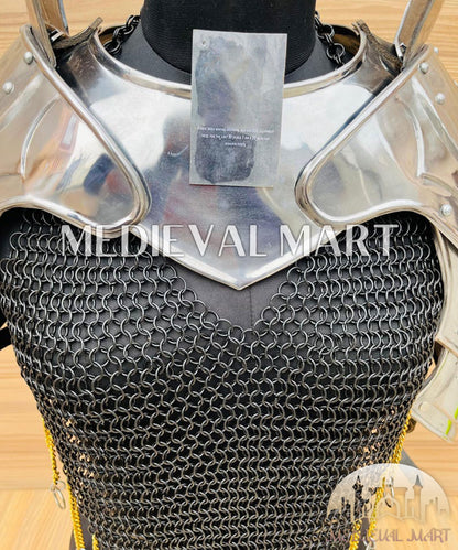 MEDIEVALMART (Isolara Dragonplate) Women’s Armor W/H Black (DragonFang) Chainmail Armor