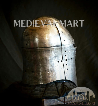 MEDIEVALMART The Great Alexander Hard Steel Edition War Damage Helmet on full Size