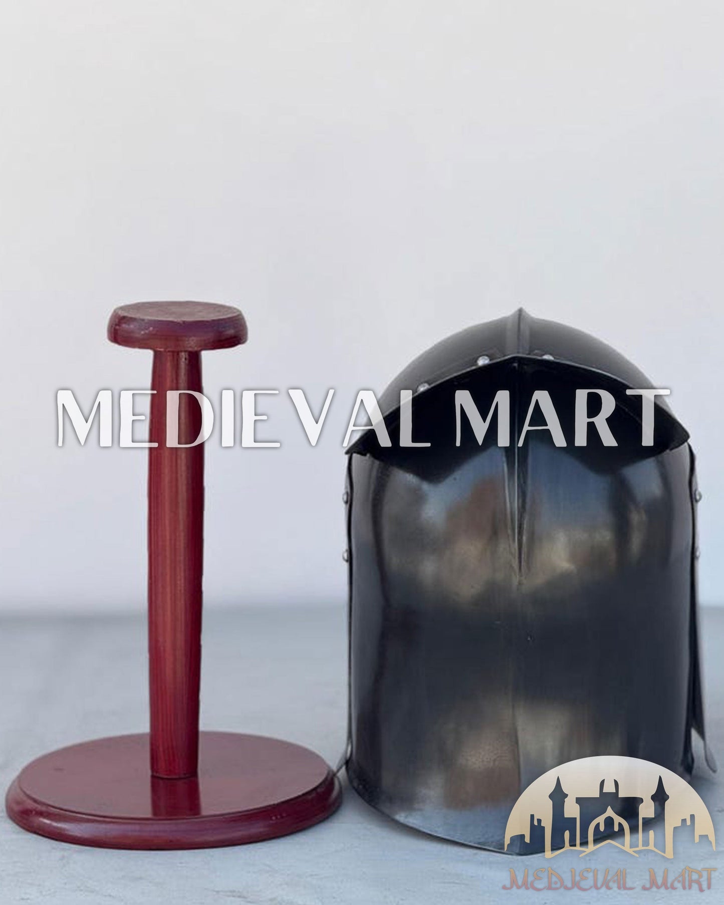 MEDIEVALMART URUK HAI Warrior Knight Helmet W/H Free Stand | LOTR Props