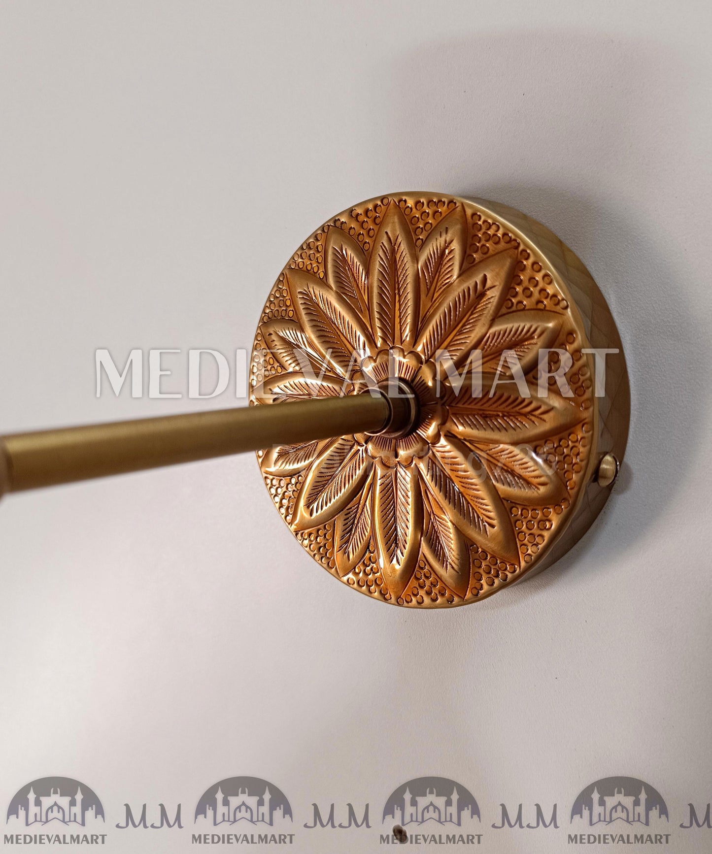 MEDIEVALMART Mid-Century Modern Brass Diabolo Wall Sconce, Black Matte Accent Fixture