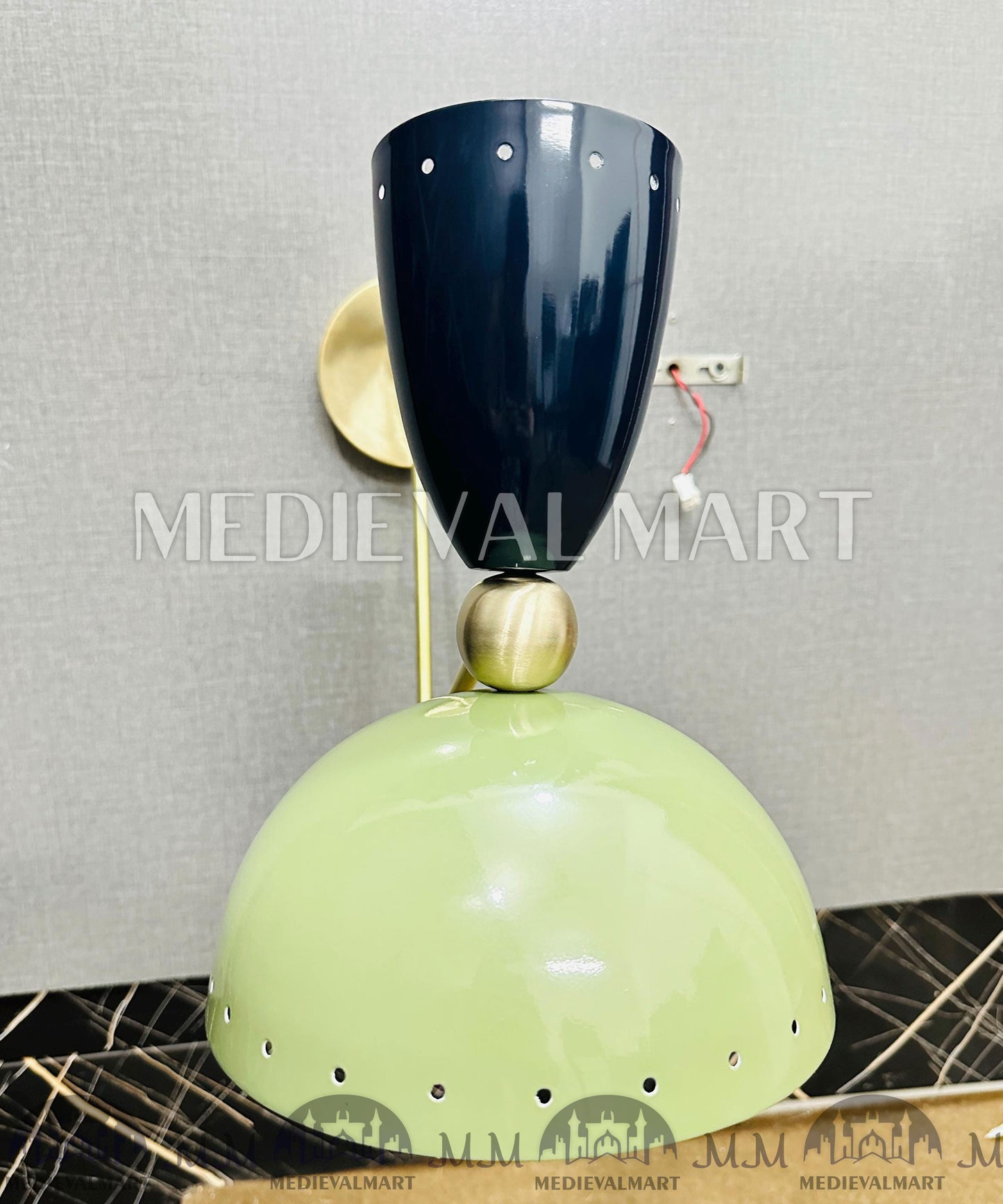 MEDIEVALMART Mid Century Modern Wall Sconce: Adjustable Brass Reading Lamp