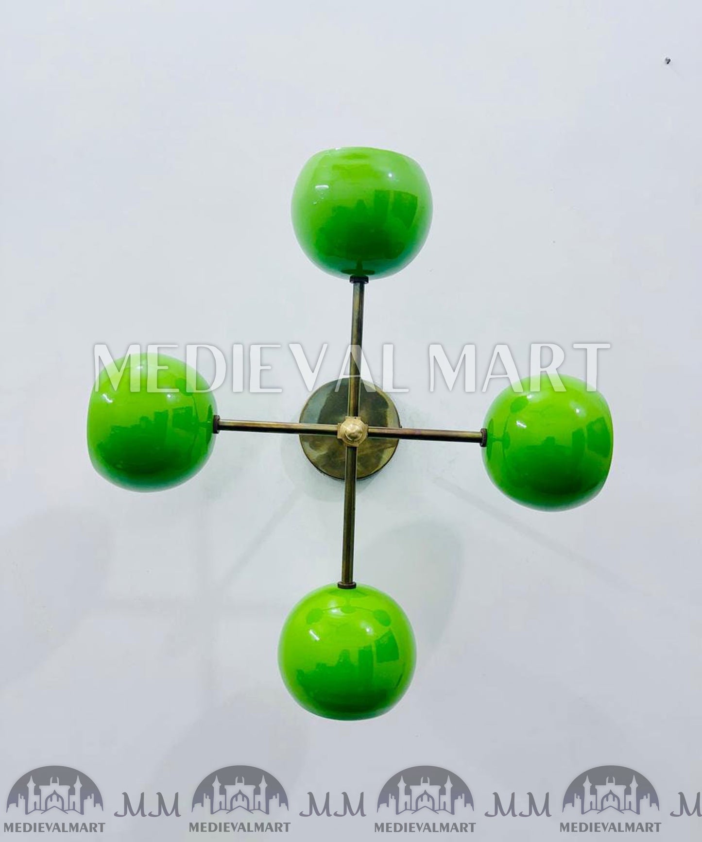 MEDIEVALMART Antique Brass 4-Light Chandelier: Swing Arm Wall Sconce