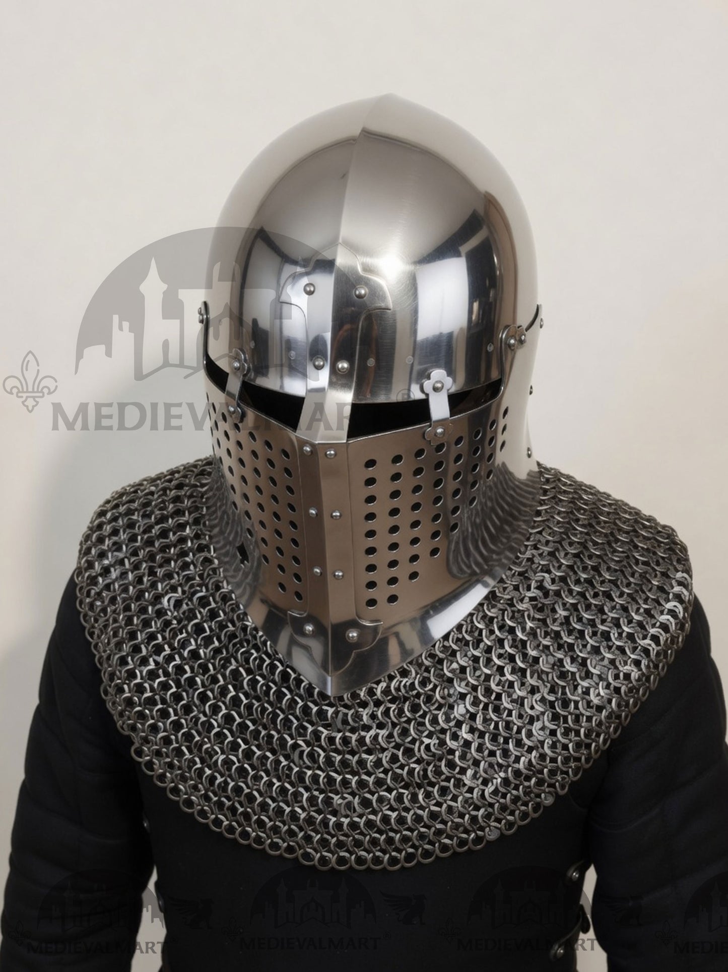 MEDIEVALMART XIVe siècle Le Grand Alexandre Casque Bacinet Sucre de Pain