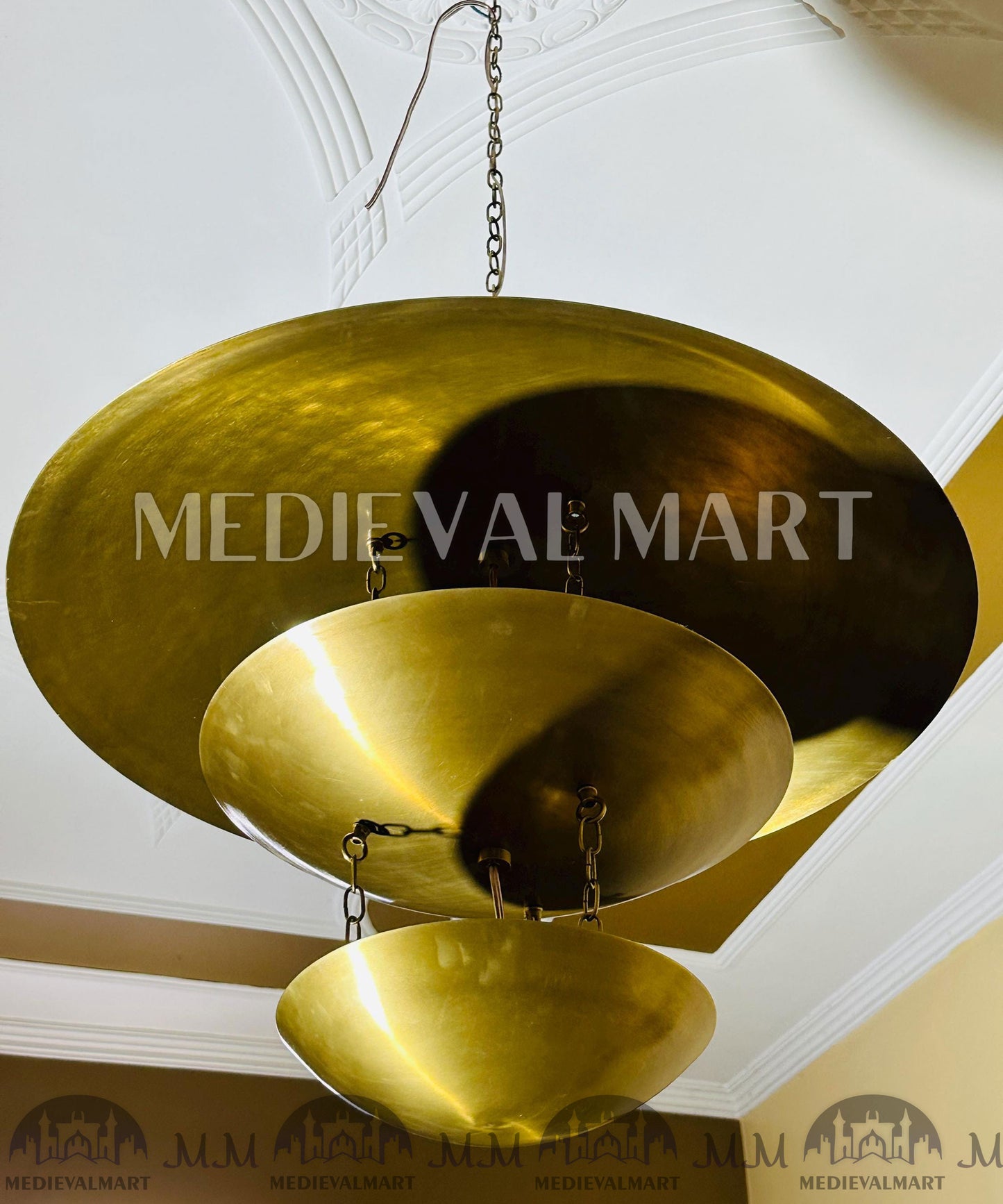 MEDIEVALMART Mid Century Modern Brass Sputnik Chandelier - 6 Light Ceiling Fixture
