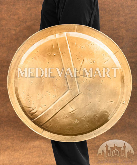 MEDIEVALMART Medieval 300 Spartans King Leonidas Shield Gold Finish | Gift for Dad