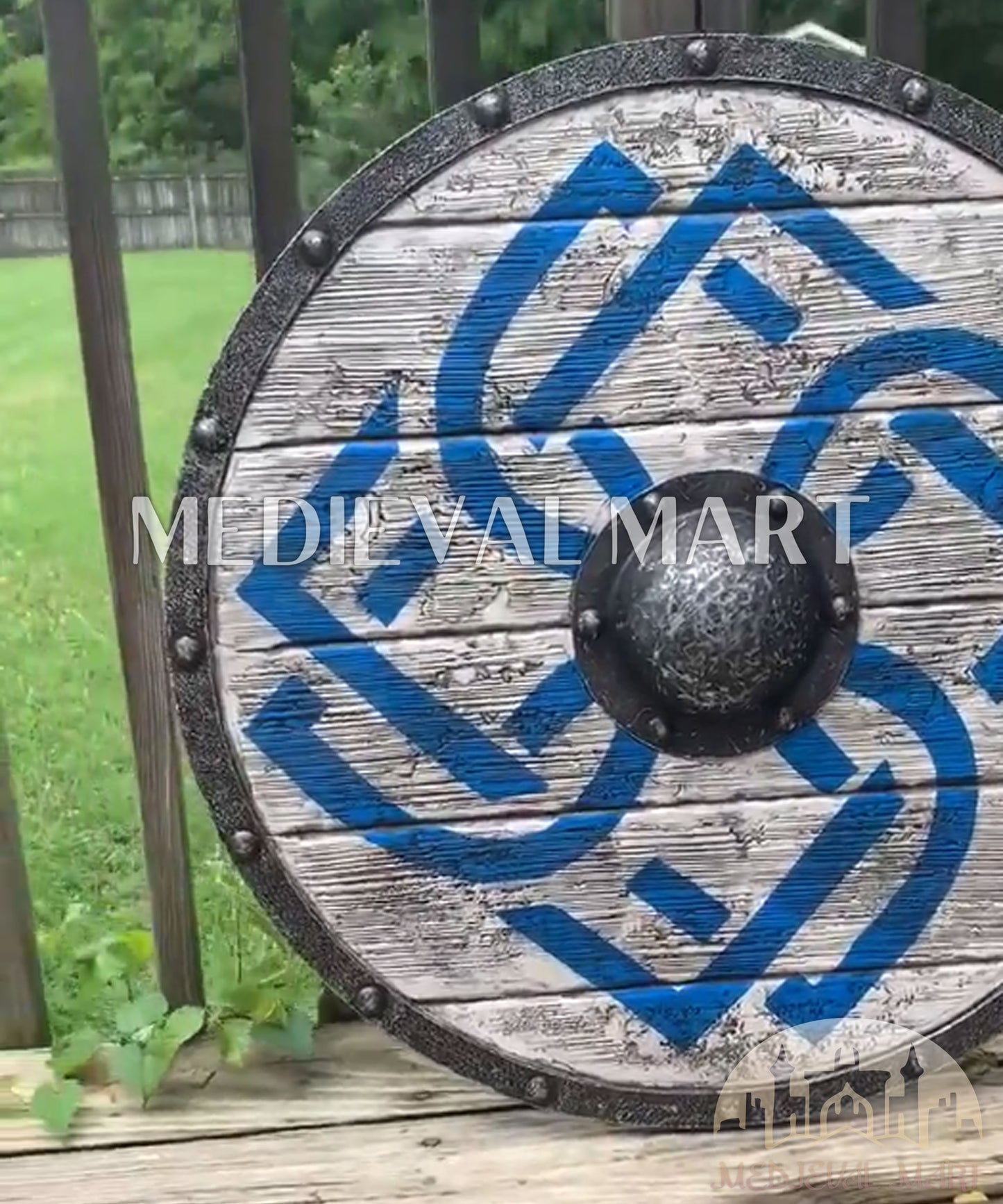 MEDIEVALMART Iconic Viking's Legend’s Last Kingdom  Battleworn Iconic Viking Wooden Shield | Gifts For Dad