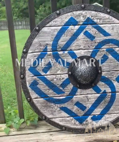 MEDIEVALMART Iconic Viking's Legend’s Last Kingdom  Battleworn Iconic Viking Wooden Shield | Gifts For Dad