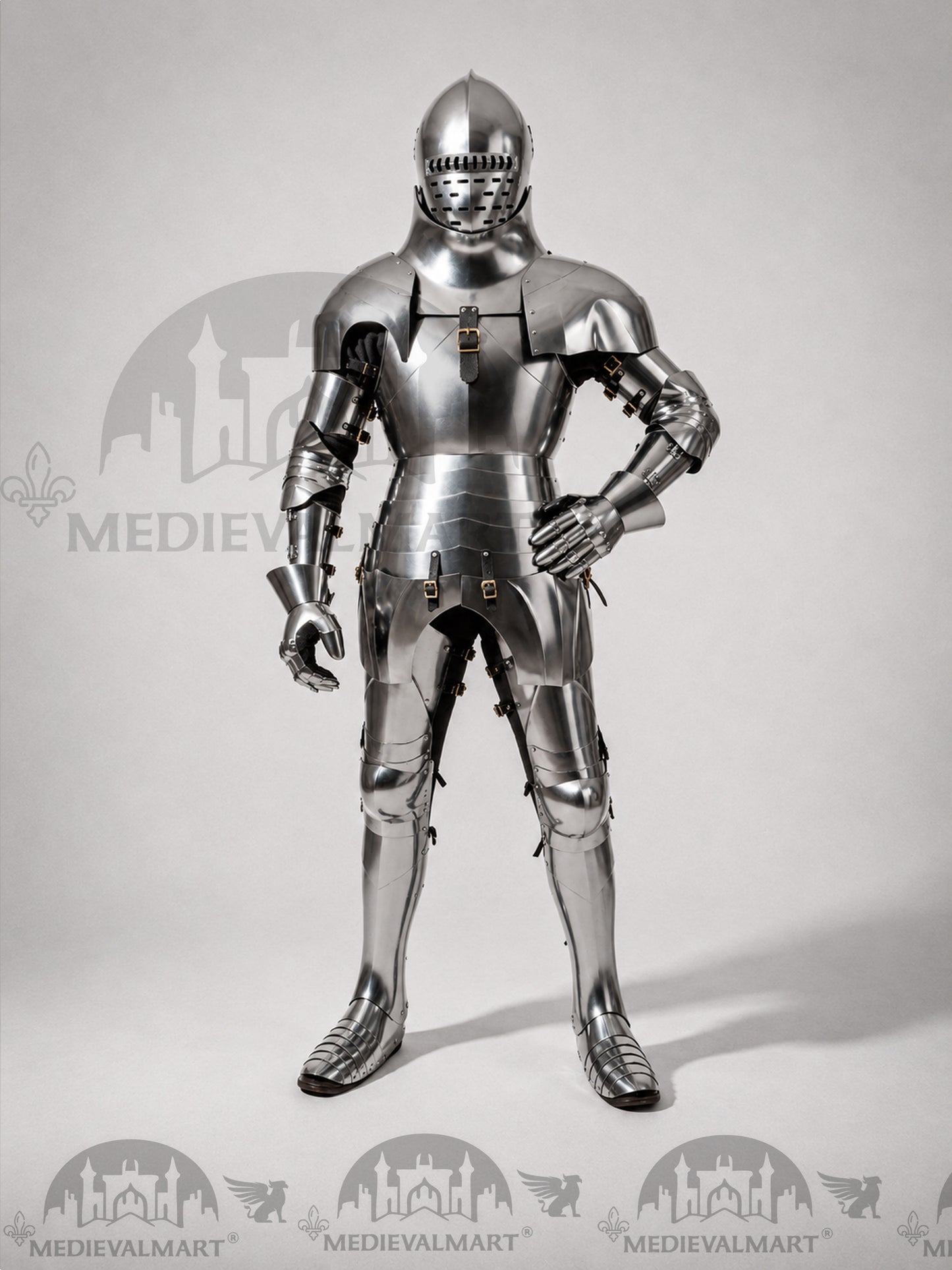 MEDIEVALMART Medieval knight Full Plate Customised English Body Armor With Viking Axe Weapon