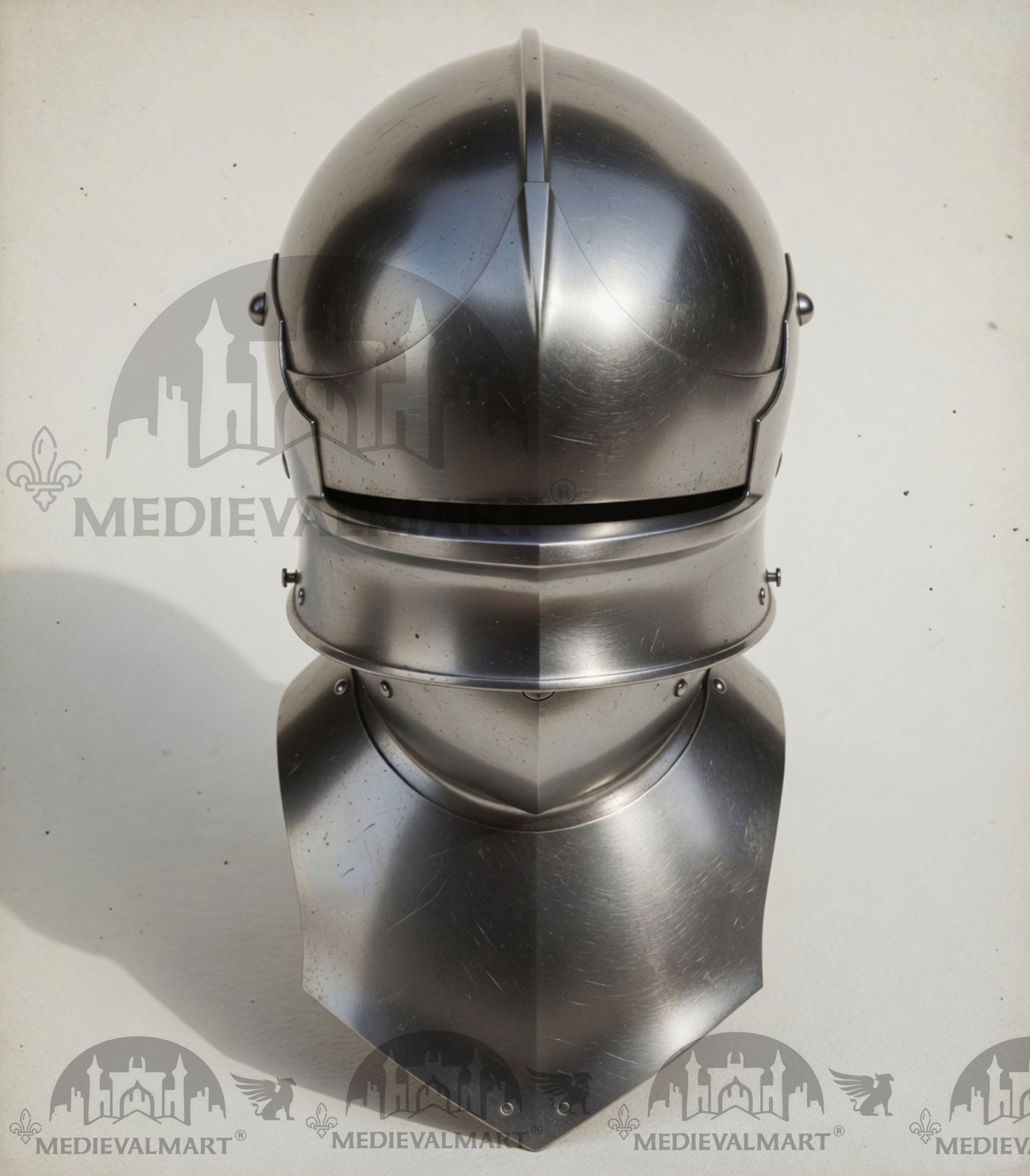 MEDIEVALMART Hungary Mid Century Medieval Gothic Celata War Helmet With Neck Armor