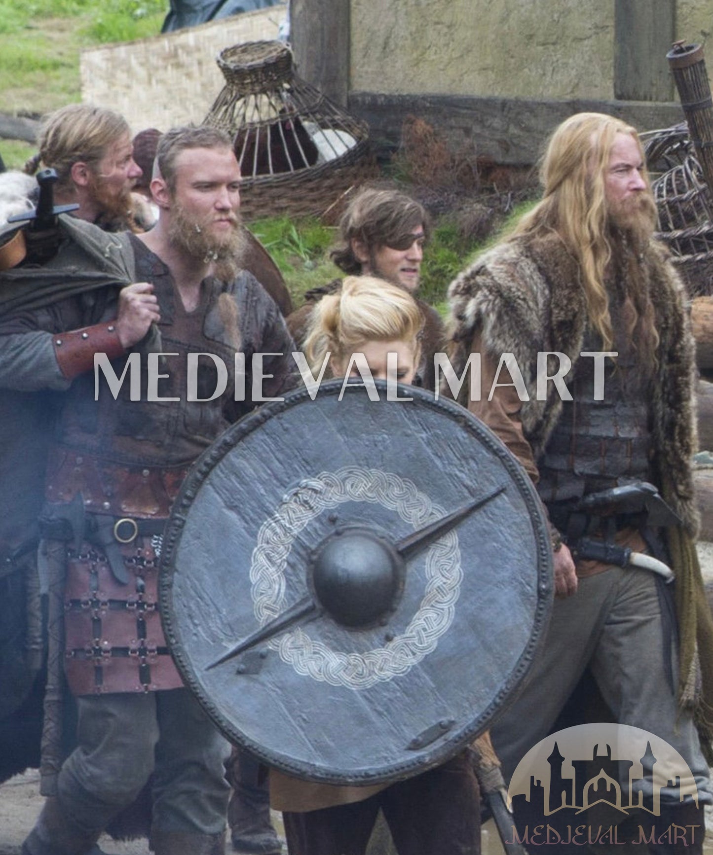 MEDIEVALMART Iconic Viking's Original Lagertha Shieldmaiden  Warrior Battle’s Viking Wooden Shield | Gifts For Dad