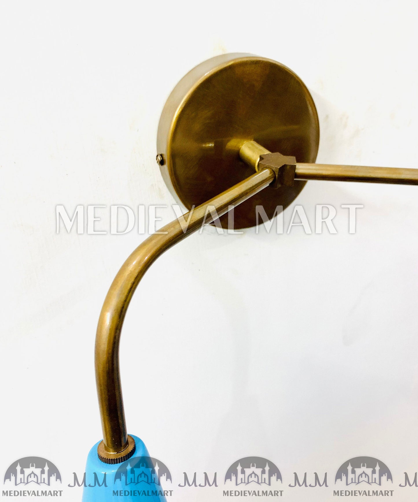 MEDIEVALMART Mid Century Italian Diabolo Brass Wall Sconce - 2-Light Vanity Fixture