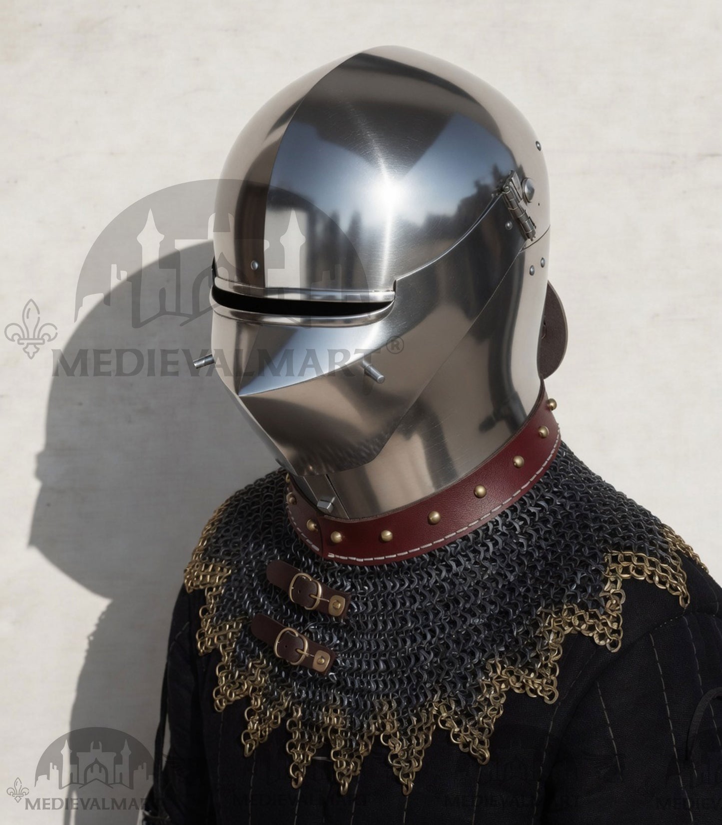 MEDIEVALMART XV Century Italian King Guard Houndskull Combat Bascinet Helmet