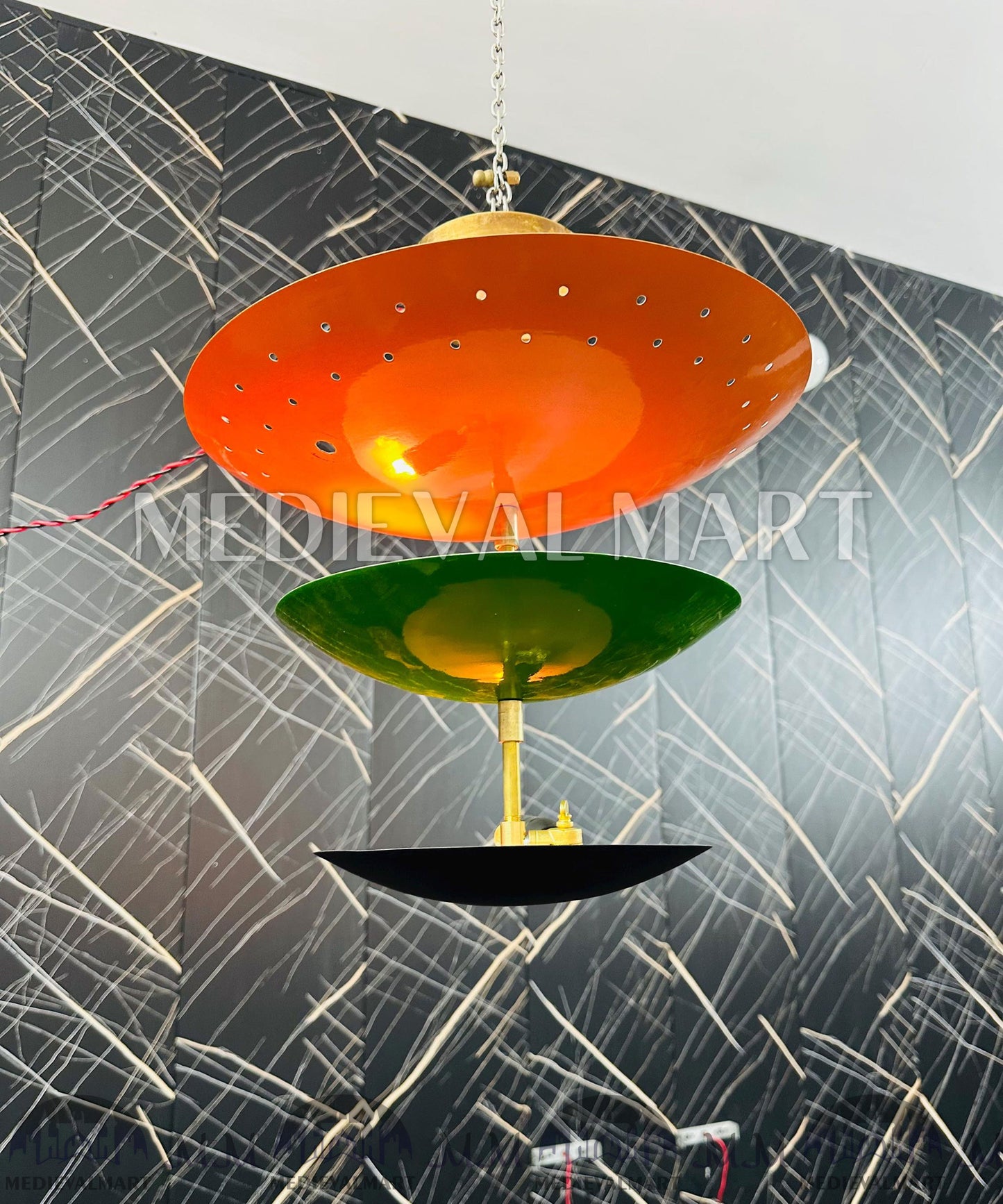 MEDIEVALMART Customized Modern Brass Pendant Light: Handcrafted Ceiling Lamp