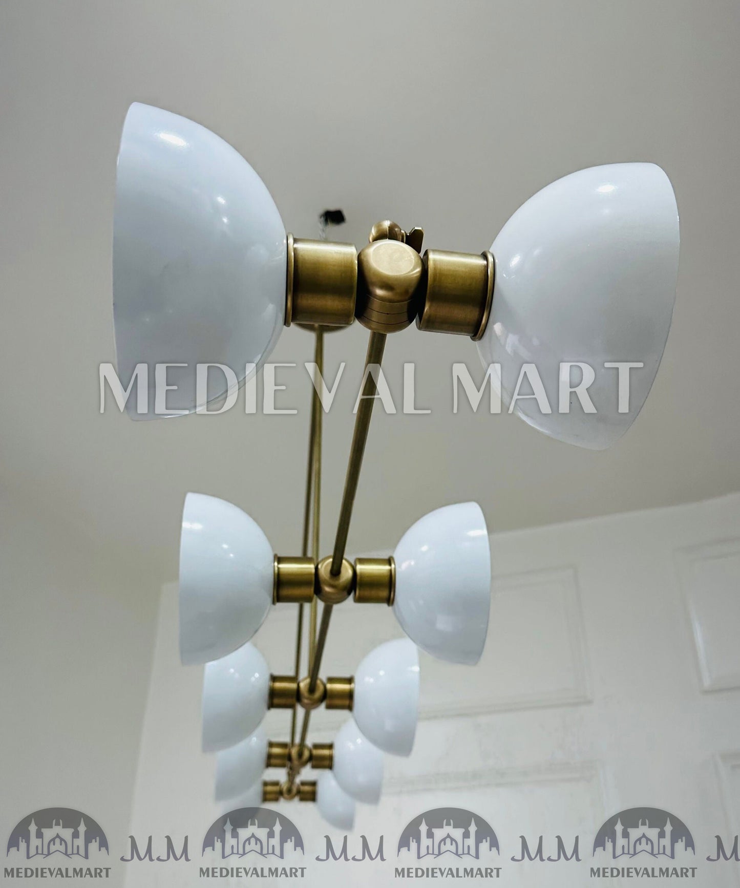 MEDIEVALMART Handcrafted Brass Sputnik Chandelier | Mid-Century Modern Light Fixture