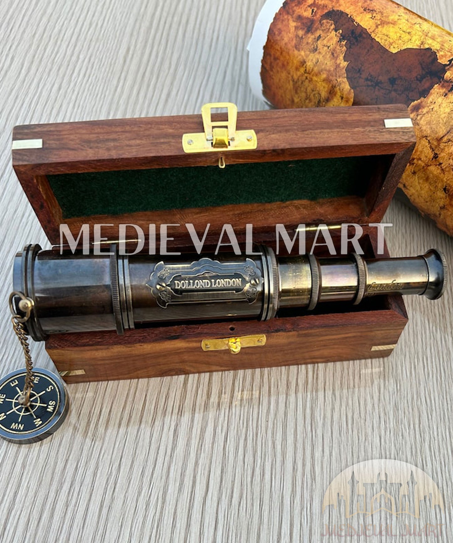 MEDIEVALMART Nautical Working Brass Pirate Telescope Gift for Chirstmas Day